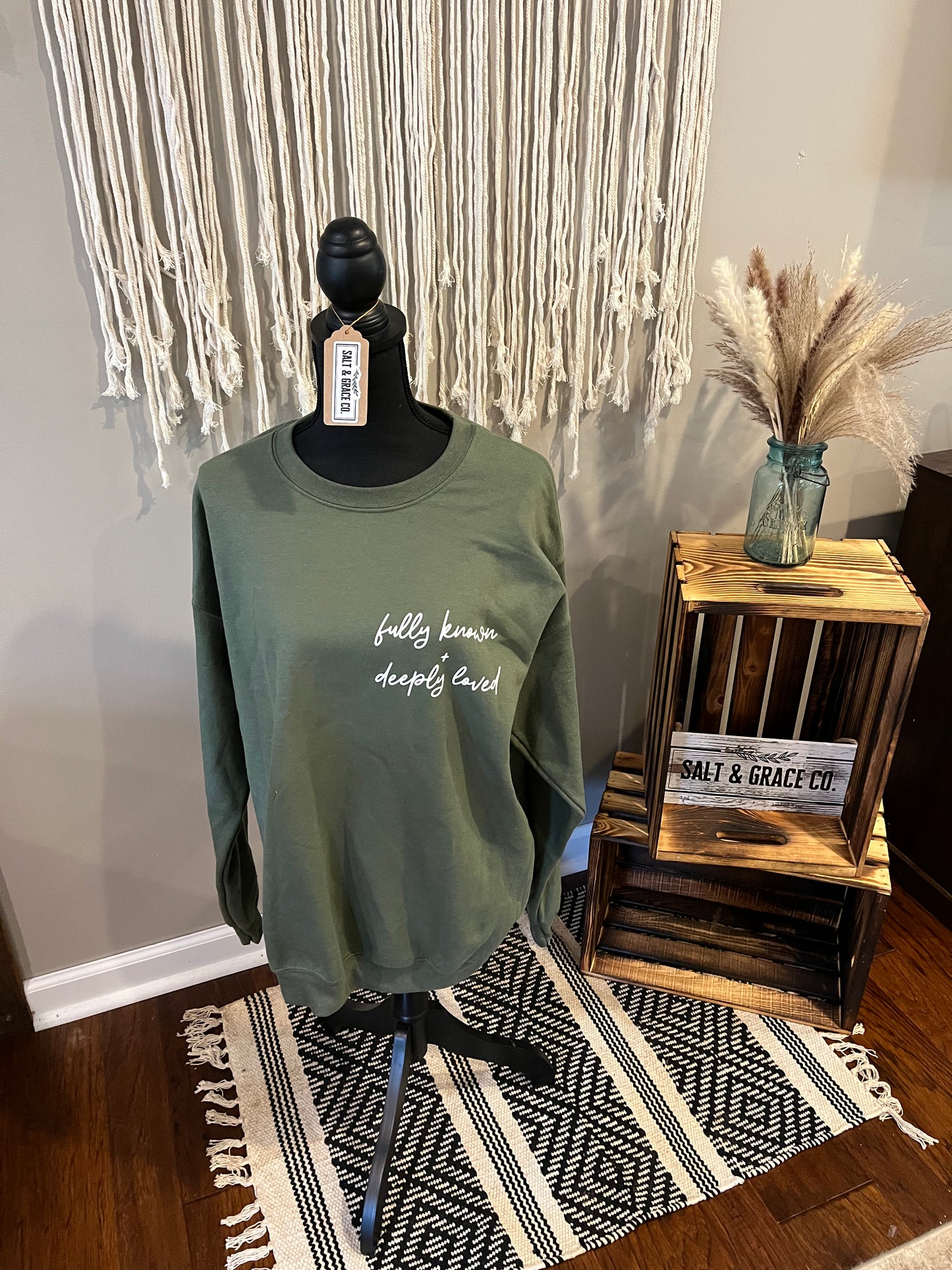 FULLY KNOWN + DEEPLY LOVED SWEATSHIRT (Military Green)