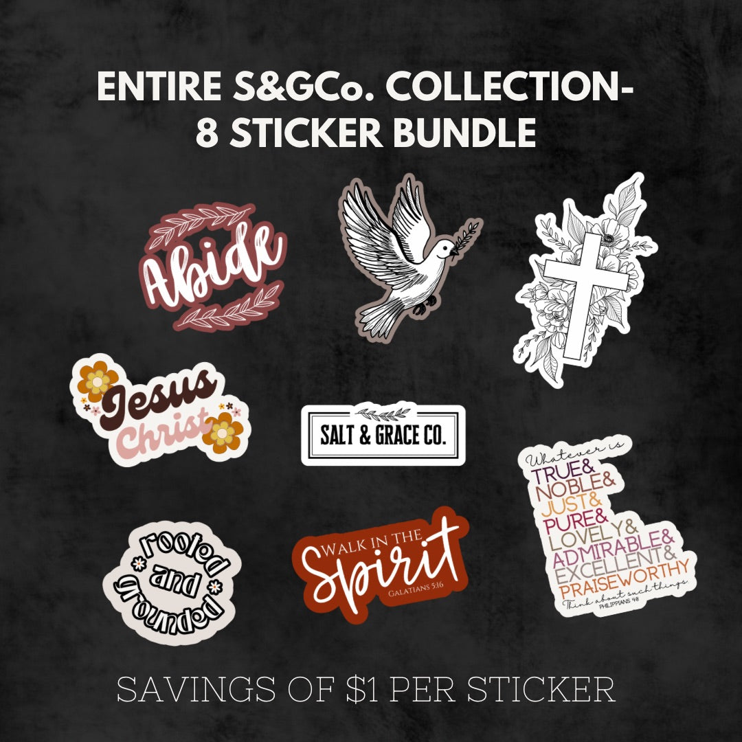 ENTIRE S&GCO. STICKER COLLECTION - 8 STICKER BUNDLE