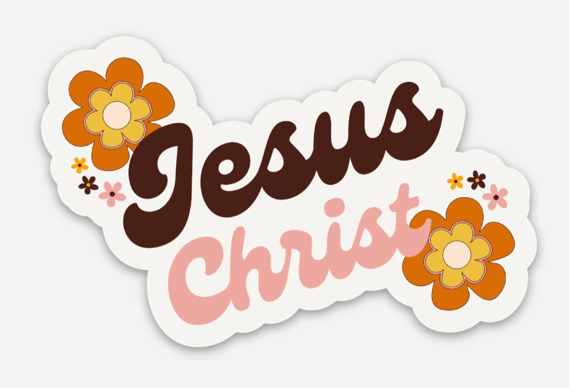 JESUS CHRIST FLOWER STICKER