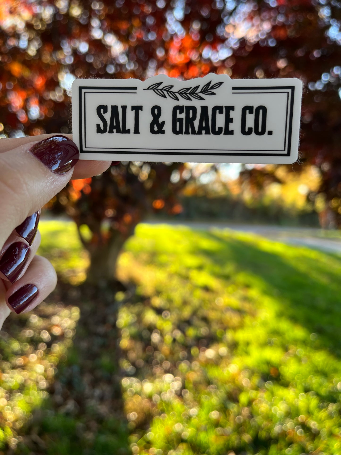 SALT & GRACE CO. LOGO STICKER- black and white